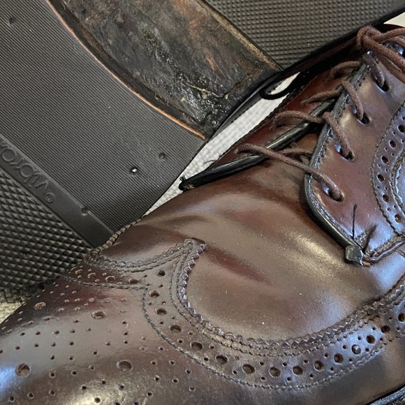 Vintage Bostonian Crown Windsor Shell Cordovan Long Wing Brogue Dress Shoes 9.5B